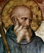 St Benedict: detail from the fresco of Beato Angelico.